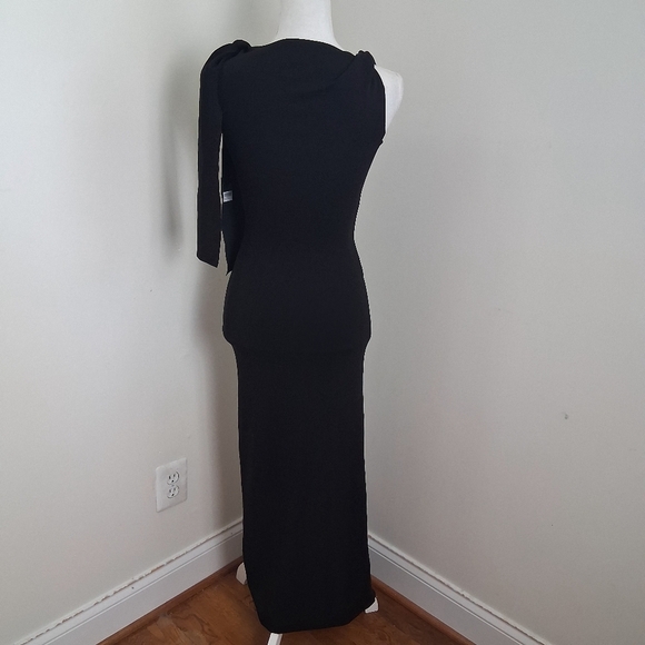 KHY Sleek Stretch Knotted Maxi Dress In  Black Size X-Small  NWT - Picture 4 of 9